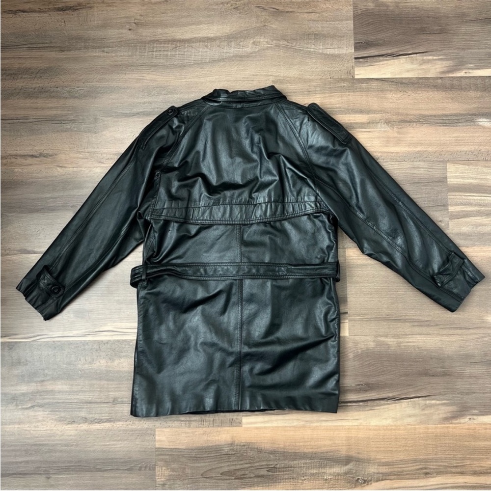 Vintage Black Leather Coat - Picture 10 of 16